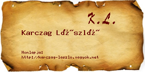 Karczag László névjegykártya