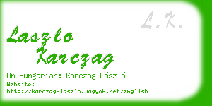 laszlo karczag business card