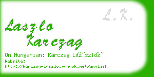 laszlo karczag business card